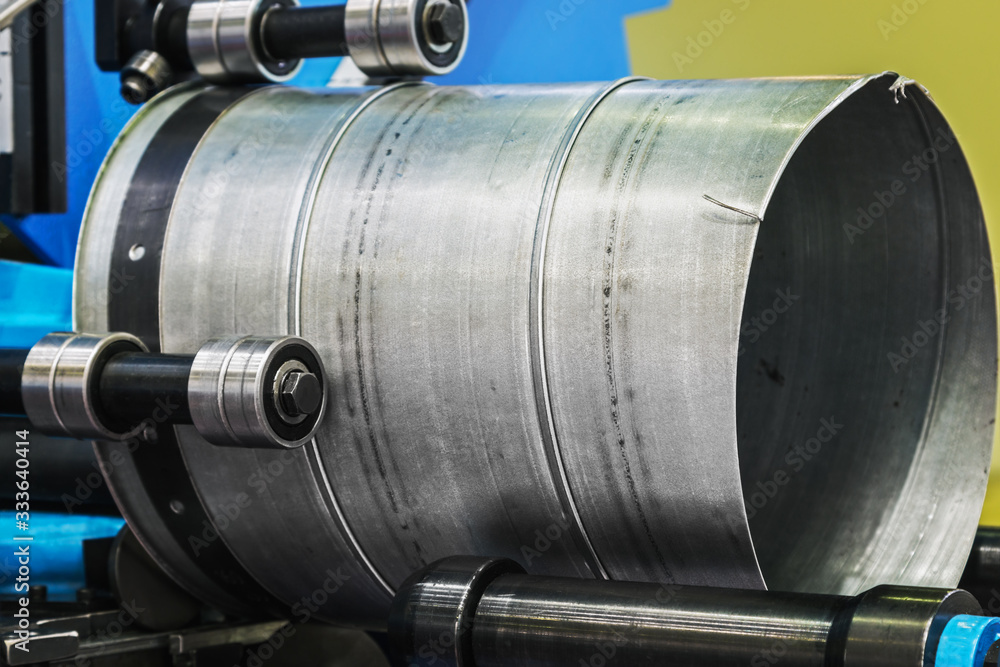details of the machine for the production of pipes in a factory or production. Feed rolls of the machine details of the machine for the production of pipes in a factory or production. Feed rolls of the machine