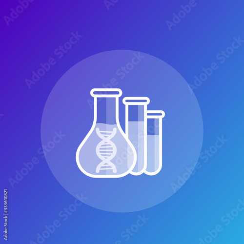 biotechnology icon with lab test tubes