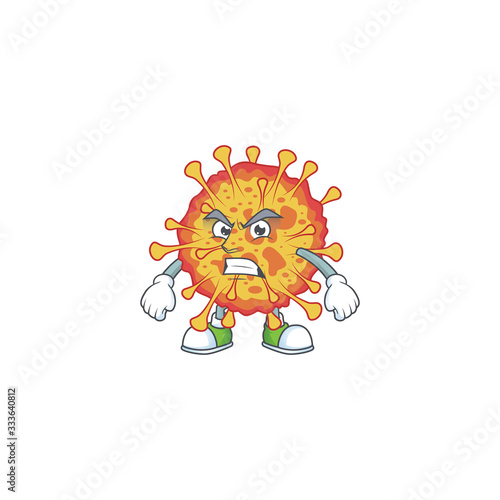 Charming epidemic COVID19 mascot design style waving hand