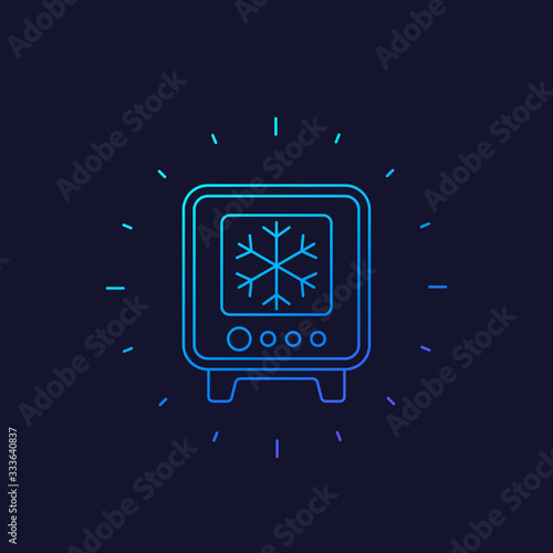 industrial fridge icon, linear vector