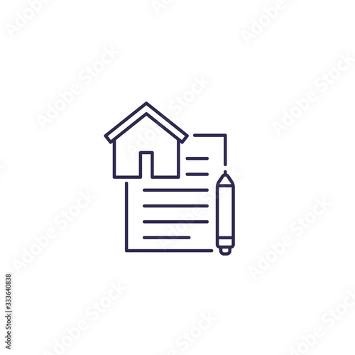 lease contract vector line icon