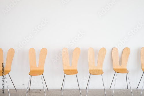 KANAZAWA, JAPAN, FEBRUARY 21, 2019: Chair with Rabbit ears shape at 21st Century Musuem of Contemporary Art. This museum opened in 2004.