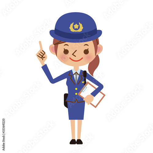 指差しする女性警察官