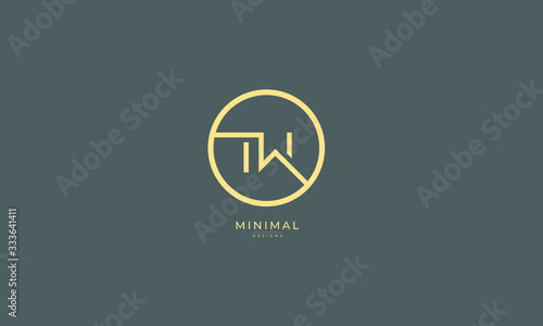 Alphabet letter icon logo TW
