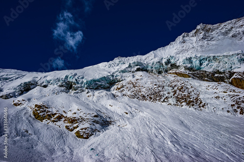 Schneebrett Gletscher Mischabel Saas Fee Dom  photo