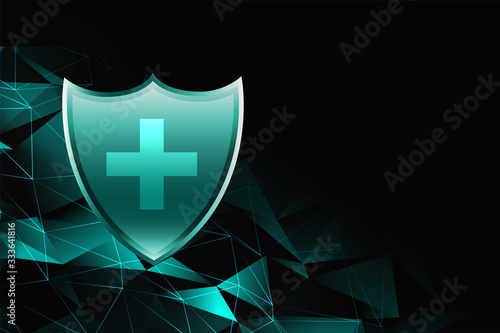 medical healthcare shield background for virus and germs protection