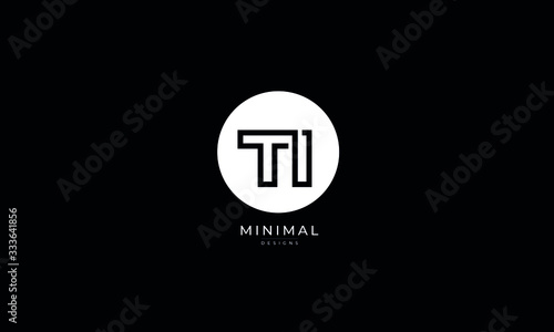 Alphabet letter icon logo TI