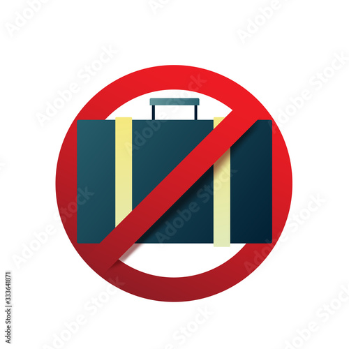Stop coronavirus not travel. Novel Coronavirus 2019-nCoV , Virus Covid 19-NCP. Coronavirus disease prevention sign. Departure Ban. Vector illustration.