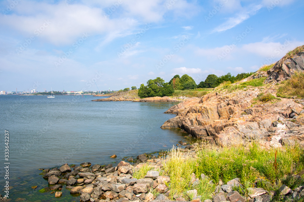 Fototapeta premium Coastal view of Suomenlinna, Helsinki, Finland