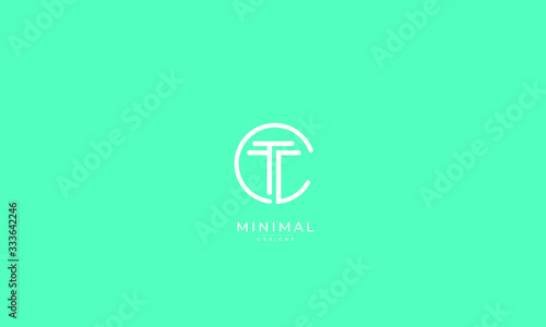 Alphabet letter icon logo CT or TC