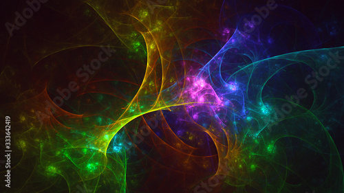 3D rendering abstract colorful fractal light background