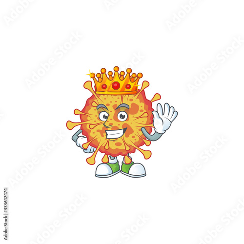 A Charismatic King of epidemic COVID19 cartoon character design