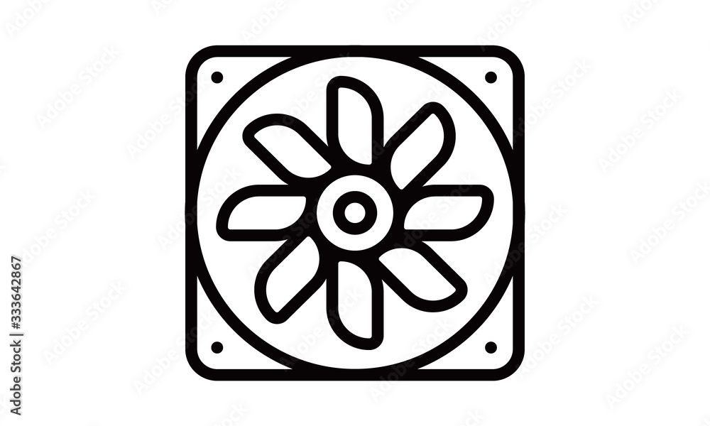 Cooling fan,Computer fan, cooler, cooling, cpu, cpu fan, fan,wind,hot,Air fan, auto fan, car fan free vector icon