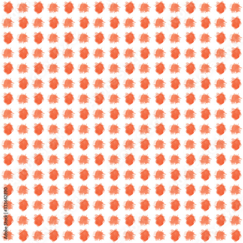 Seamless abstract pattern consisting of red dots on a white background