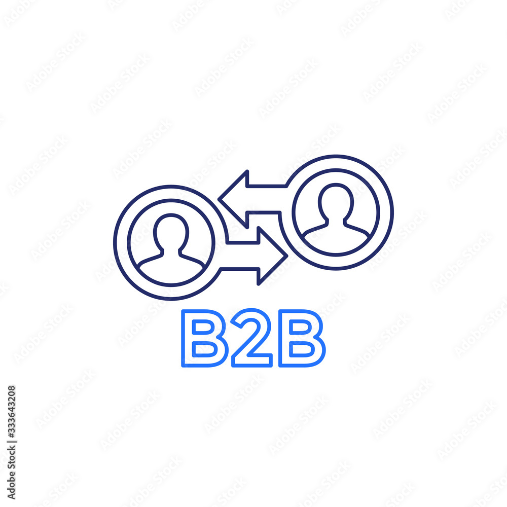 Obraz premium b2b marketing icon, line on white