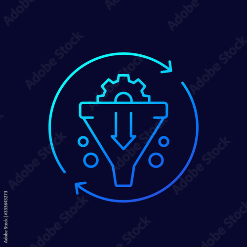 Conversion rate optimization, line vector icon