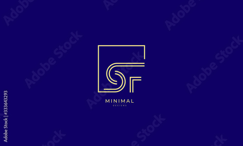 Alphabet letter icon logo SF