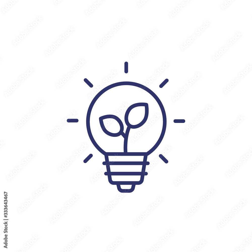 light bulb and plant line icon light bulb and plant line icon