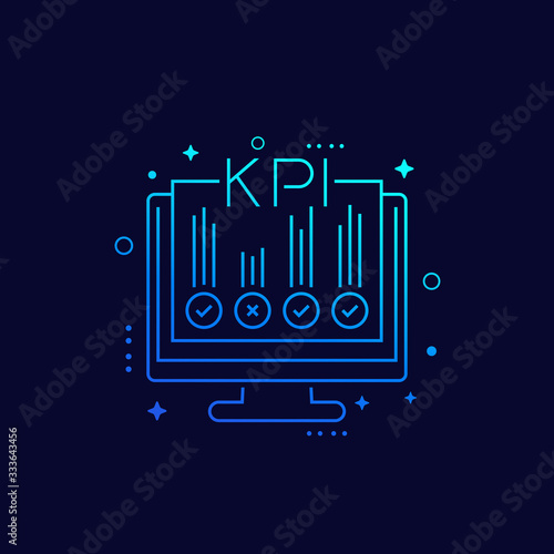 KPI, business indicators, vector linear icon