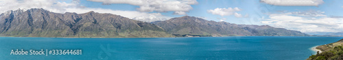 lake Hawea southern part landscape, from west coast near The Neck, Otago, New Zealand