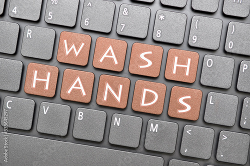 Wash hands key on keyboard