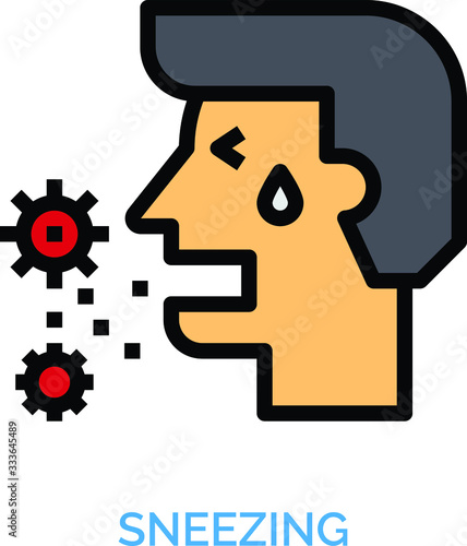 Sneezing icon.
