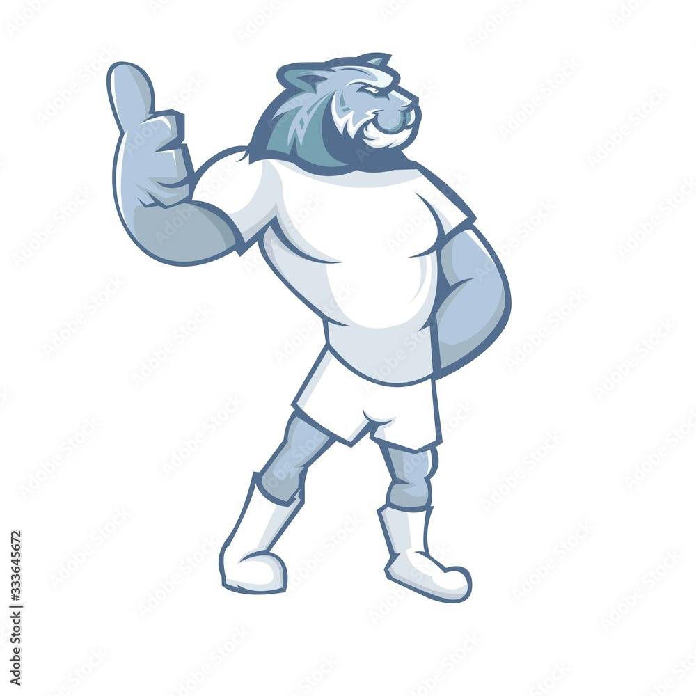 Tiger athletic club vector mascot concept isolated on white background. Modern sport team mascot badge design. Sports team mascot template with white tiger vector illustration Tiger athletic club vector mascot concept isolated on white background. Modern sport team mascot badge design. Sports team mascot template with white tiger vector illustration