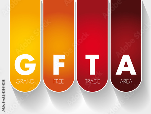 GFTA - Grand Free Trade Area acronym, business concept background