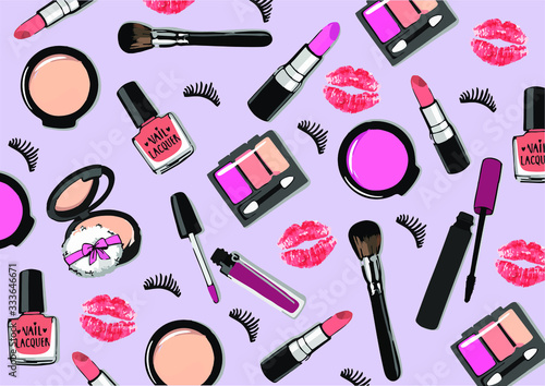 cosmetics female shadow lipstick mascara pattern