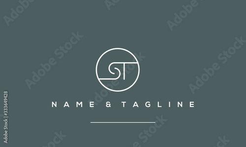 Alphabet letter icon logo ST