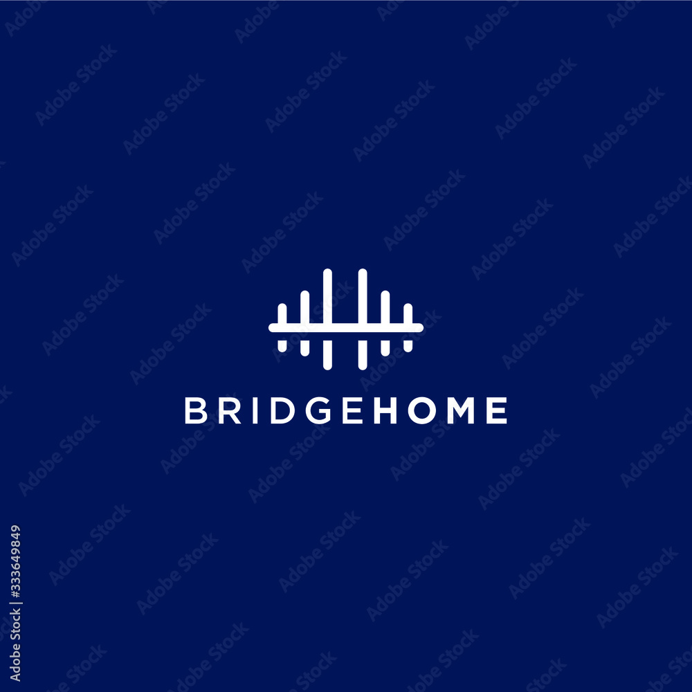 Fototapeta premium vector logo with a modern, unique and clean bridge concept