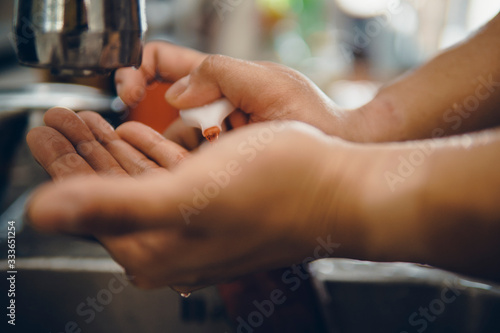 Washing hands alcohol keep clean destroy virus