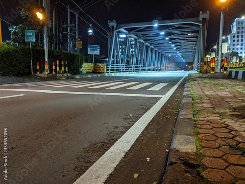 Nighscape soekarno hatta road in malang city photo