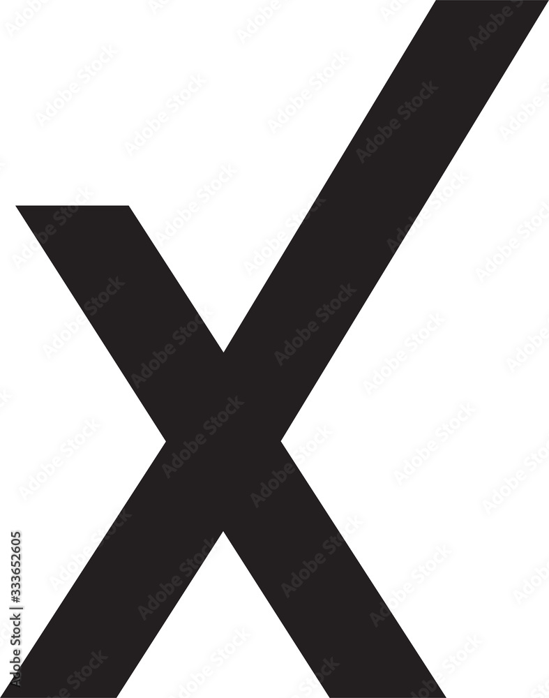 Black wrong Check mark icon symbol