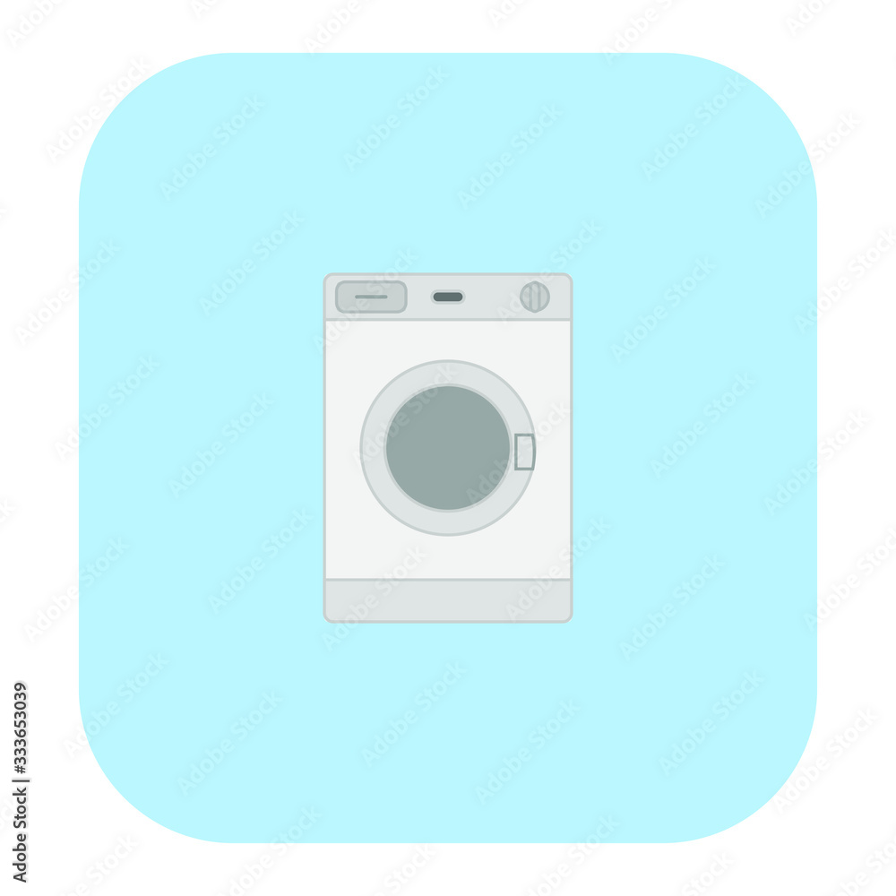 white washing machine on white background
