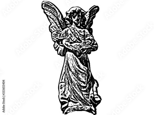 vector de escultura de angel
