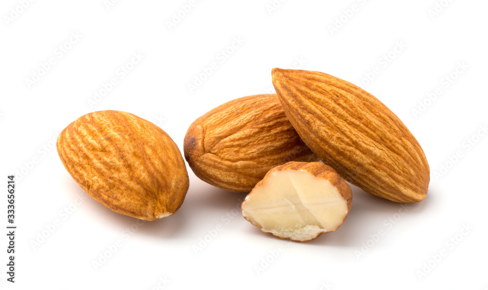 Almonds isolated on white background Almonds isolated on white background