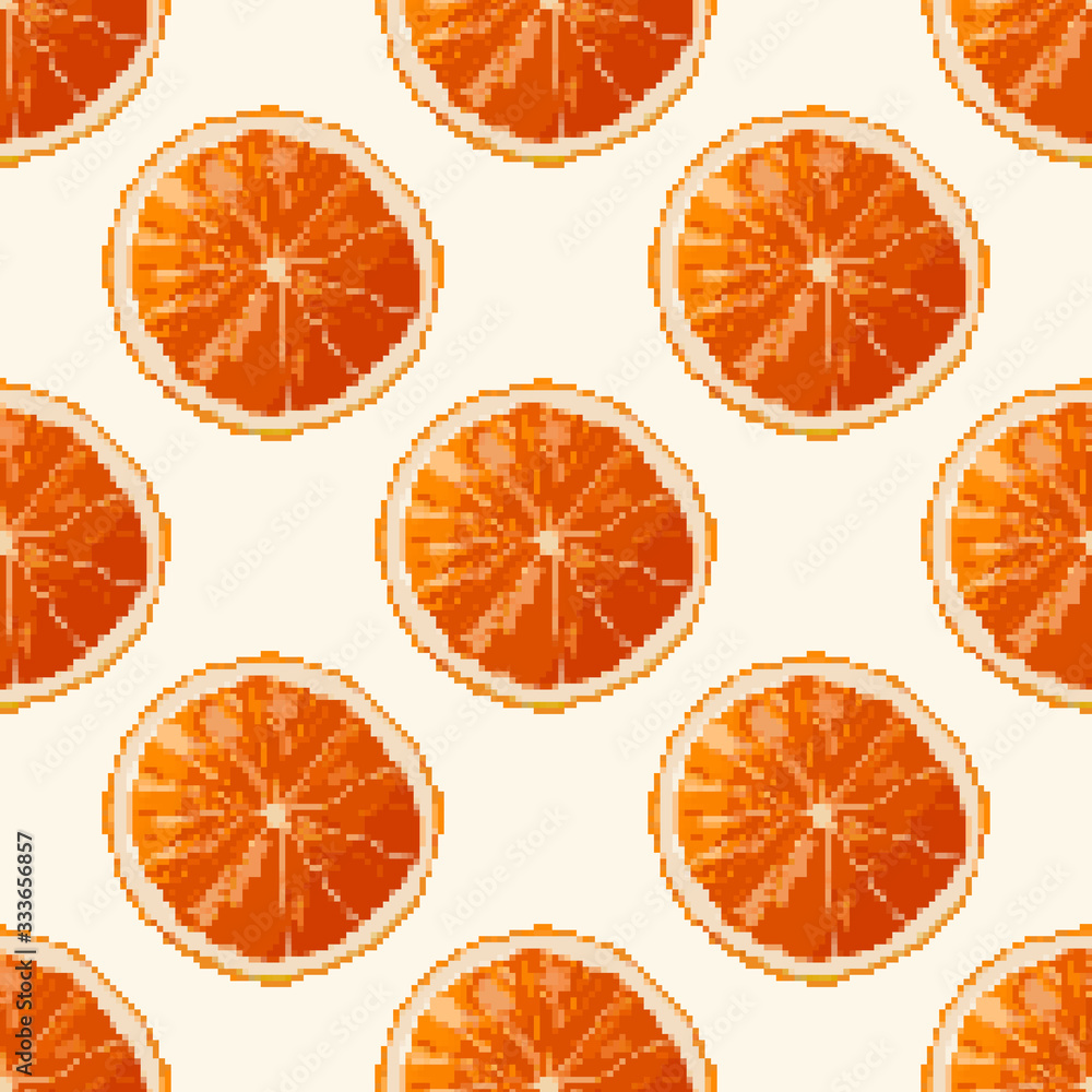 Pixel art fruits orange, lemon. Vector 8 bit. Pixel background. Pixel art fruits orange, lemon. Vector 8 bit. Pixel background.