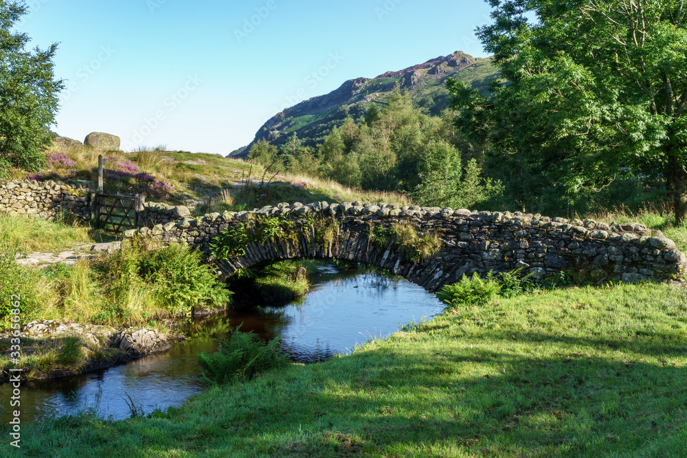 View of Watendlath Bridge in the Lake District View of Watendlath Bridge in the Lake District