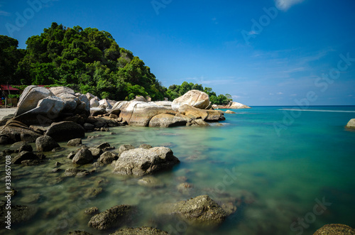 beauty in nature, Pangkor Island located in Perak State, Malaysia under bright sunny day and cloudy sky