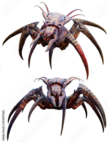 Bilde på lerret Arachnid horror creature 3D illustration
