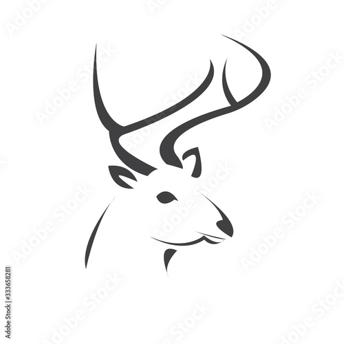 Deer logo design vector illustration. on white background. symbol. icon. Wild Animals