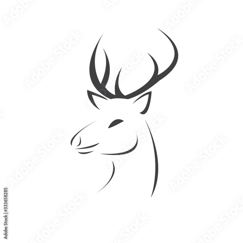 Deer logo design vector illustration. on white background. symbol. icon. Wild Animals
