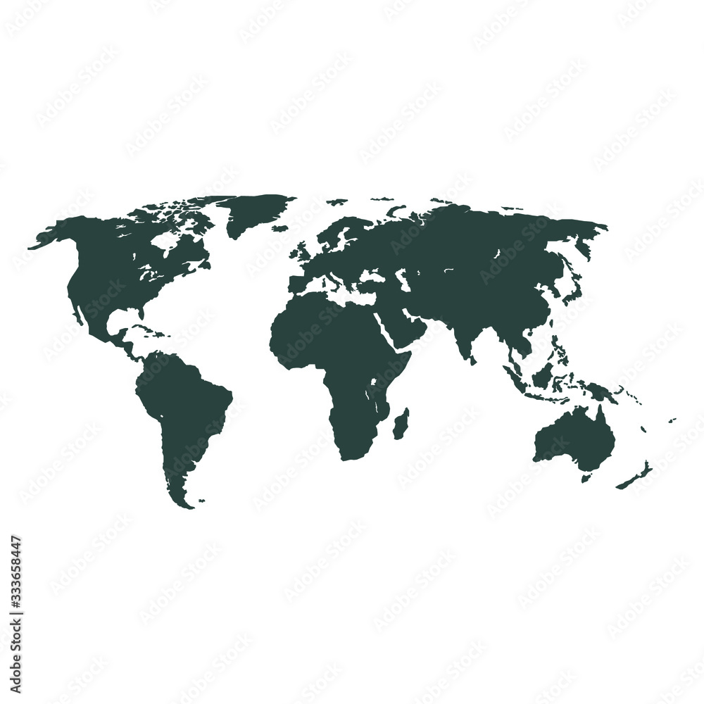 Fototapeta premium Similar World map. Minimalistic World map vector template for website, design infographics. Flat Earth Graph World map illustration