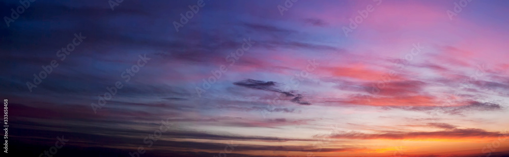 Dramatic early morning city sunrise. panoramic background. banner