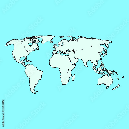 Similar World map. Minimalistic World map vector template for website  design infographics. Flat Earth Graph World map illustration