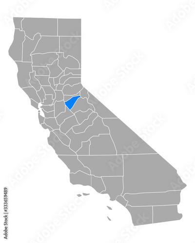 Karte von Calaveras in Kalifornien photo