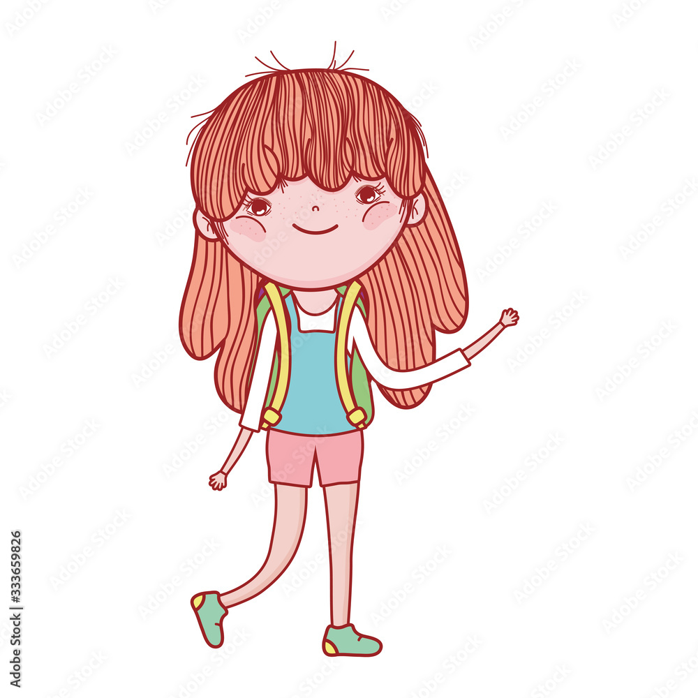 cute little girl standing cartoon character isolated icon design cute little girl standing cartoon character isolated icon design