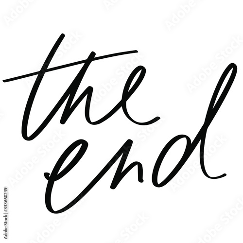 The End vector title or heading in hand lettered style