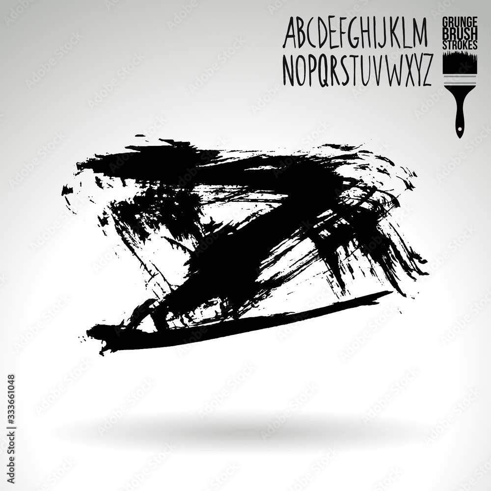 Black brush stroke and texture. Grunge vector abstract hand - painted element. Underline and border design. Black brush stroke and texture. Grunge vector abstract hand - painted element. Underline and border design.